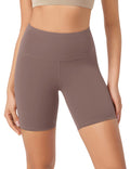 ODODOS ODLEX High Waist Workout Shorts for Women Tummy Control Workout Gym Athletic Biker Shorts-6" Inseam Purple Taupe X-Large