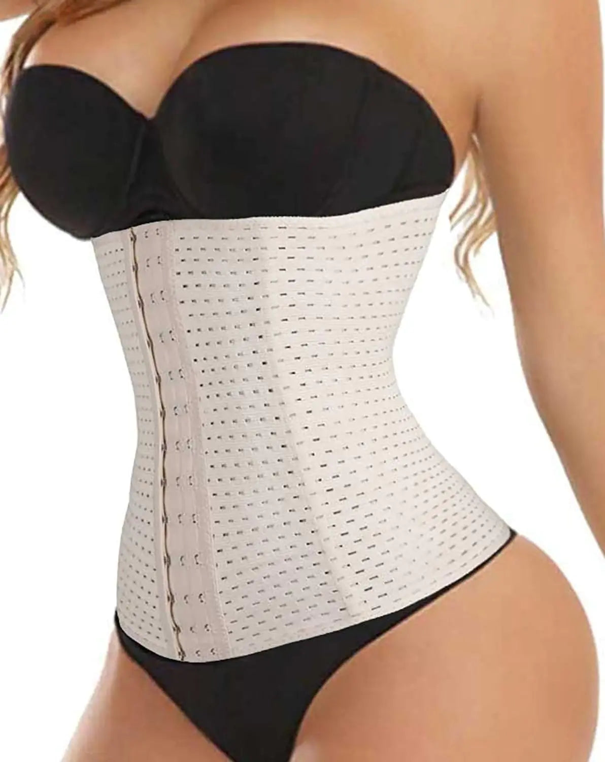 FLORATA Womens Waist Trainer Corset Tummy Control Body Shaper Waist Cincher Shapewear Beige