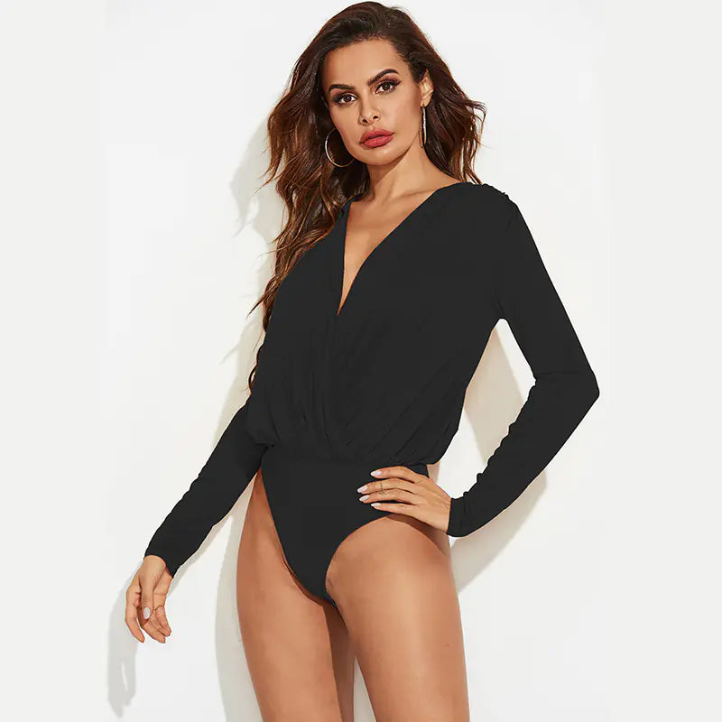 Slim Women's Fashion Deep V Neck Jumpsuit