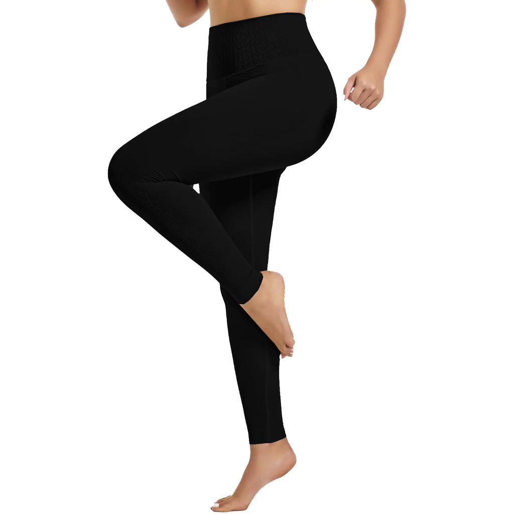 +MD Shapewear for Women Tummy Control Seamless High Waisted Light Compression Footless Tights Leggings Black S