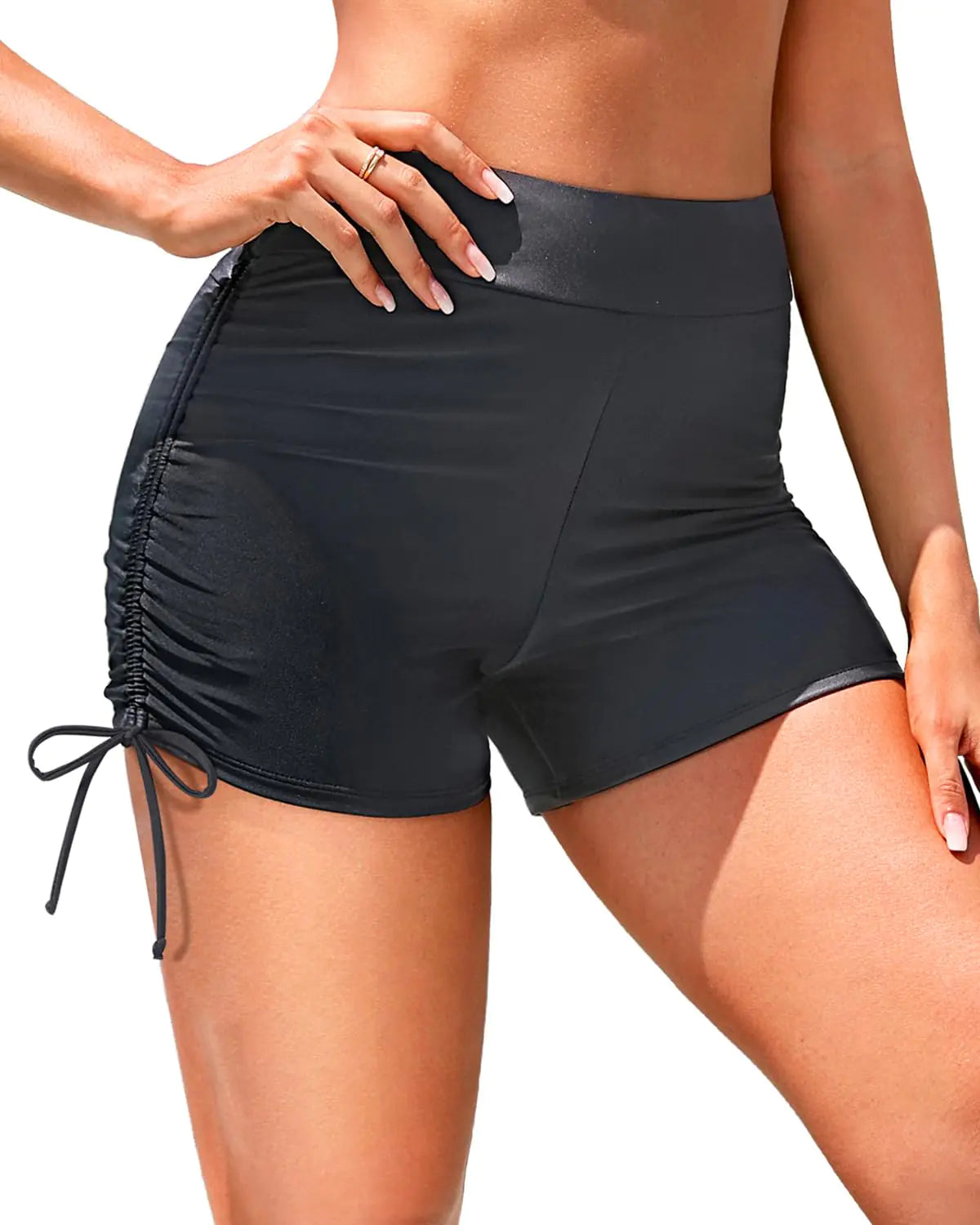 Holipick Women Swim Shorts High Waisted Swim Bottoms Boy Shorts Swimsuits for Women Tummy Control Swimsuit Shorts S