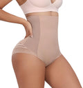 Larrycard Shapewear Tummy Control Panties High Waist Body Shaper Underwear Stylish Stripe Lace Panty(BeigeMedium)