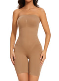 AliyaFeng Strapless Shapewear Bodysuit for Women Tummy Control Full Body Shaper Bodysuit Under Dress Seamless Coffee
